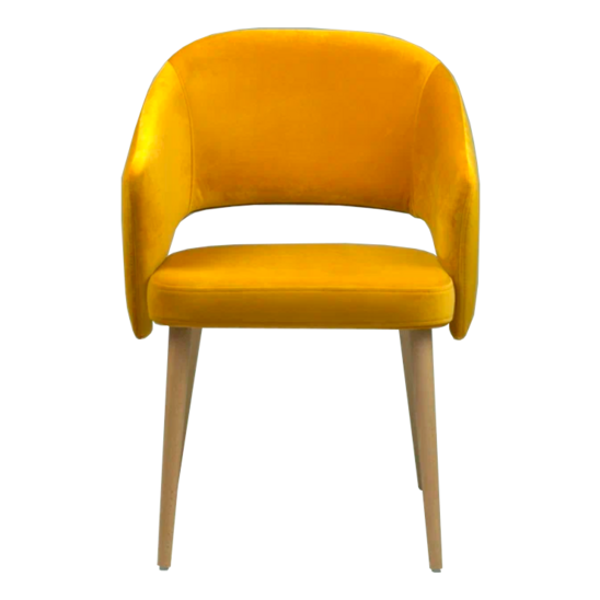 Fly chair, yellow velour, beech legs - photo 3