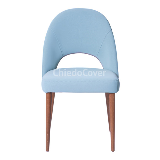 Mallin chair, sky blue velour, beech legs - photo 3