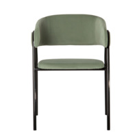 Product photo Gabbana chair, Newtone kiwi velour, metal frame from the ChiedoCover company.