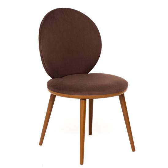 Ronda chair, brown velour, beech legs - photo 1