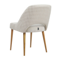 Product photo Milan chair, velour Teddy 005/ Trussardi back 0/3, light walnut from the ChiedoCover company.