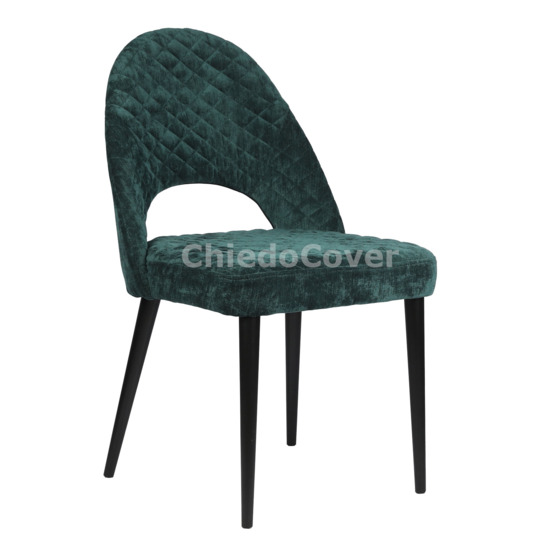 Malin Diamond chair, blue-green chenille, black legs - photo 1