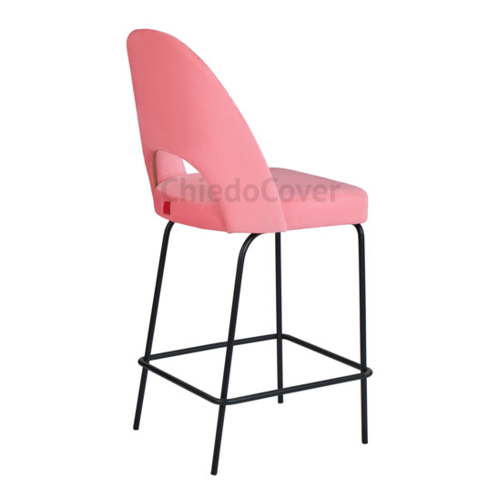 Mallin bar stool, pink corduroy, metal legs - photo 4