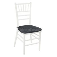 Product photo Chiavari chair cushion 01, 3 cm, black leatherette from the manufacturer ChiedoCover, product picture, real product photo