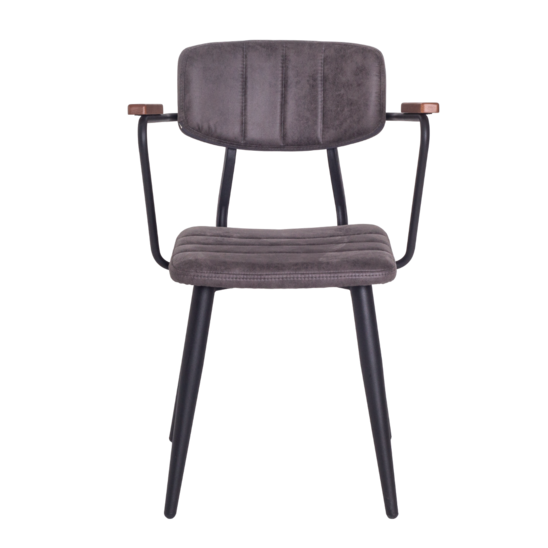 Kato chair with armrests, velour, solid beech - photo 5