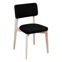 Product photo Topas chair, velour black Velutto 34, organic white from the manufacturer ChiedoCover, product picture, real product photo