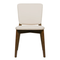 Product photo Safir chair, eco-leather Lux almond beige, antique walnut from the ChiedoCover company.