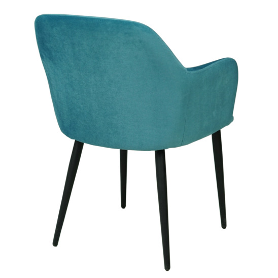 Terra chair, black legs, blue velour - photo 3