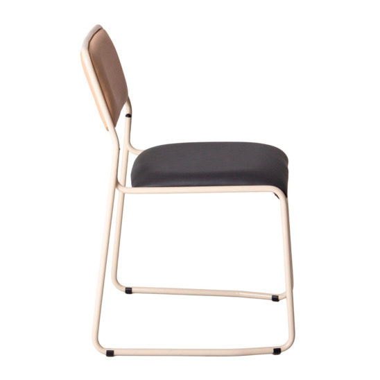 Chair Hair, Cream leatherette, seat Dark grey leatherette, metal frame RAL 1015 - photo 2