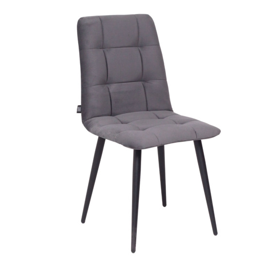 Olys chair on conical supports, grey velour - photo 1