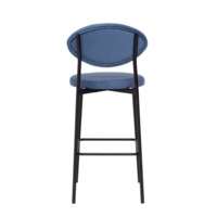 Product photo Hawaii bar stool, velour Velutto 48, legs metal black moire from the ChiedoCover company.
