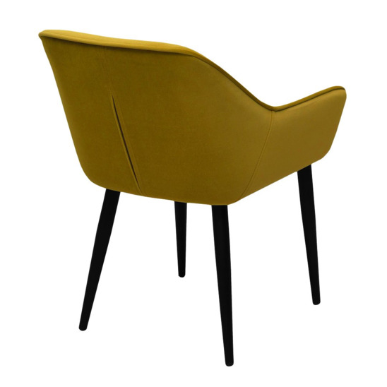 Euphoria chair without drapery, mustard velour, metal legs - photo 5