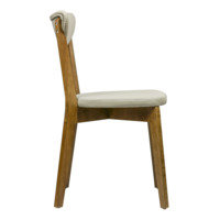 Product photo Ruby chair, Luxa cream eco-leather (light beige), light walnut from the ChiedoCover company.
