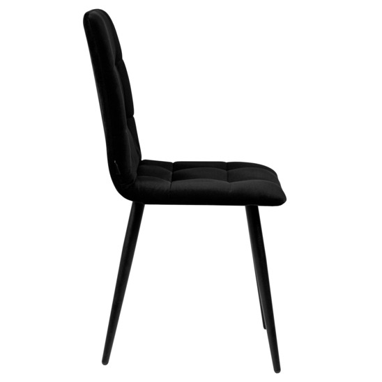 Olys chair, black velour, metal legs - photo 2