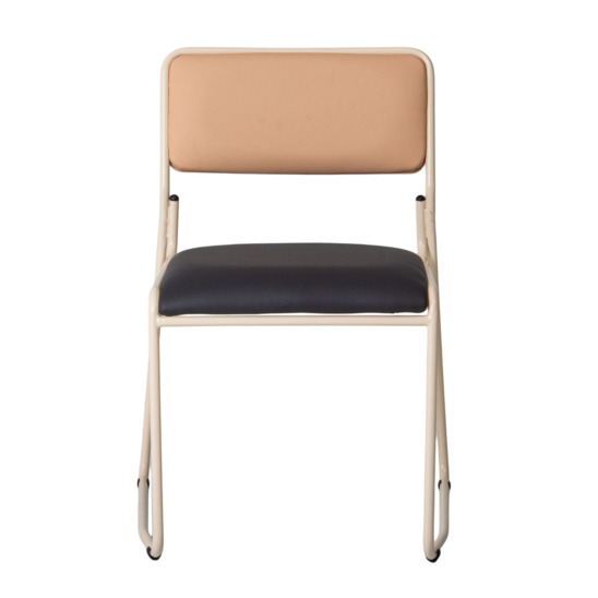 Chair Hair, Cream leatherette, seat Dark grey leatherette, metal frame RAL 1015 - photo 5