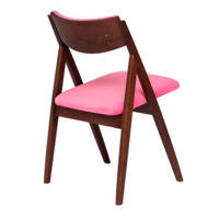 Product photo Folding chair Clack, upholstered backrest, velour Teddy 833, frame beech stain antique walnut from the ChiedoCover company.