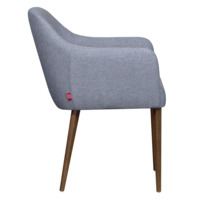 Product photo Tulip chair without stitching, grey, brown legs from the ChiedoCover company.