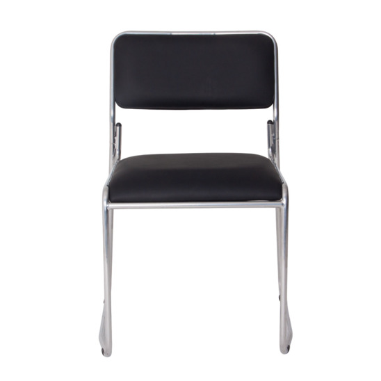 Heir chair, FIJI Black leatherette, chrome frame - photo 5