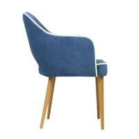 Product photo Diamond Rose chair, blue velour, white edging from the ChiedoCover company.