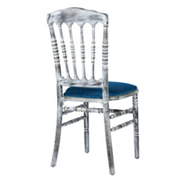 Product photo Napoleon chair is black, white patina, with cushion from the ChiedoCover company.