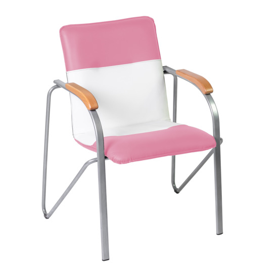 Samba chair, pink/white, frame - silver - photo 1