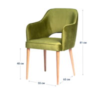 Product photo Rose chair, olive, legs - lacquer from the ChiedoCover company.