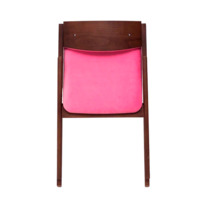 Product photo Folding chair Clack, upholstered backrest, velour Teddy 833, frame beech stain antique walnut from the ChiedoCover company.