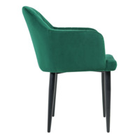 Product photo Tulip light chair, velour green Velutto 33, metal legs from the ChiedoCover company.