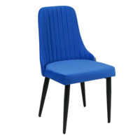 Product photo Kongsberg chair, velour blue velutto 45, metal legs from the manufacturer ChiedoCover, product picture, real product photo