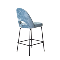 Product photo Mallin bar stool, velour Palermo sky08, metal legs from the ChiedoCover company.