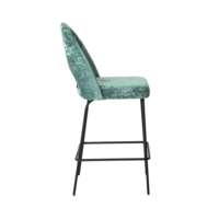 Product photo Mallin bar stool, velour Palermo mentol 09, metal legs from the ChiedoCover company.