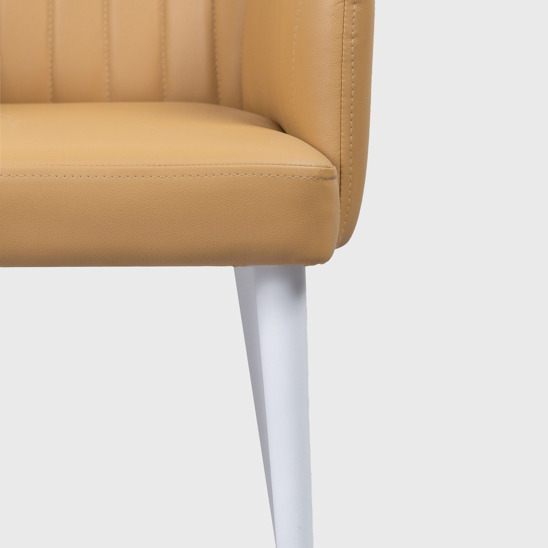 Tulip chair, beige eco-leather, white legs - photo 9