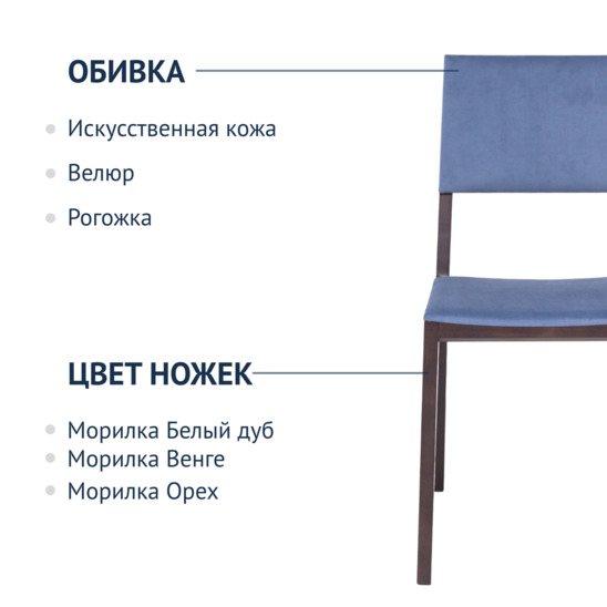 Laki chair, velour blue - photo 6