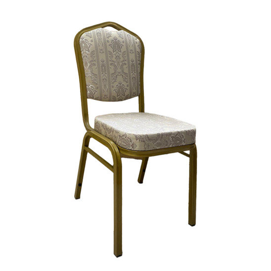 Chair Hit 25, jacquard stripe beige, frame gold - photo 1