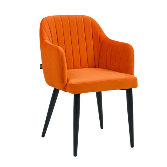 Tulip chair, velour orange Velutto 27, metal legs - photo 1