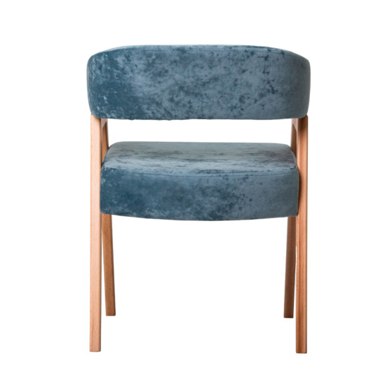 Ricco chair, velour Palermo sky 08, beech legs - photo 5