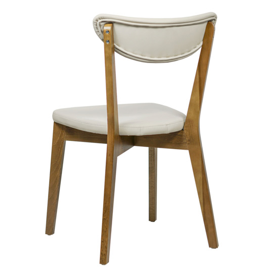 Ruby chair, Luxa cream eco-leather (light beige), light walnut - photo 4