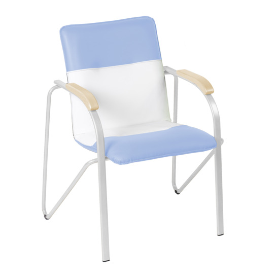 Samba chair, light blue/white, frame - white - photo 1