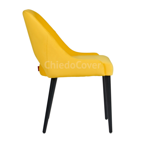 Mila chair, yellow corduroy, black legs - photo 3