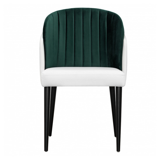 Lily half-seat, white/ dark green, black legs - photo 3