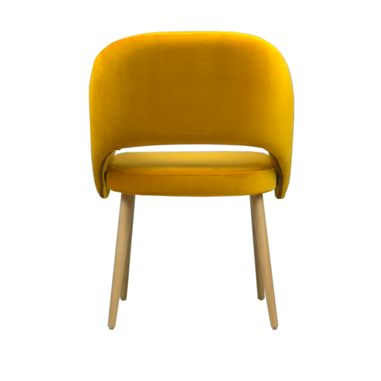 Fly chair, yellow velour, beech legs - photo 4