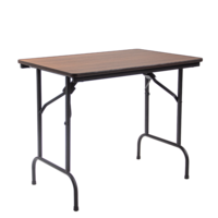 Product photo Leader 1 table, metal base, walnut chipboard from the manufacturer ChiedoCover, product picture, real product photo