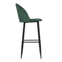 Product photo Solar bar stool, Bella 37 emerald velour, vertical stitching from the ChiedoCover company.