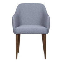 Product photo Tulip chair without stitching, grey, brown legs from the ChiedoCover company.