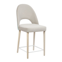 Product photo Mallin semi-wooden chair, hope 11 backrest/ velour Velutto 08 grey-beige, stain white from the manufacturer ChiedoCover, product picture, real product photo