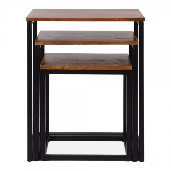 Mercer table, dark brown tabletop, black frame - photo 5