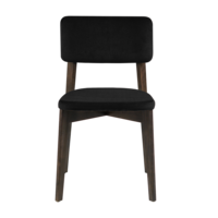 Product photo Topas chair, velour Velutto-34 black, stain wenge from the ChiedoCover company.