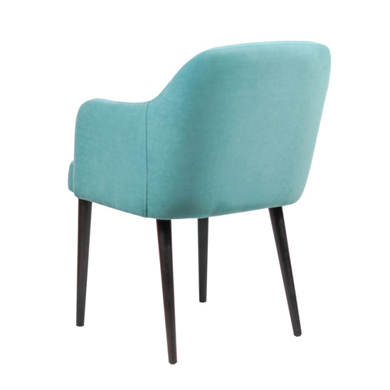 Tulip chair, turquoise velour, black legs - photo 3