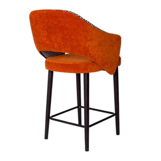 Fly bar stool, Morris 10 jacquard, Velvet Lux 62 velour, beech legs - photo 4