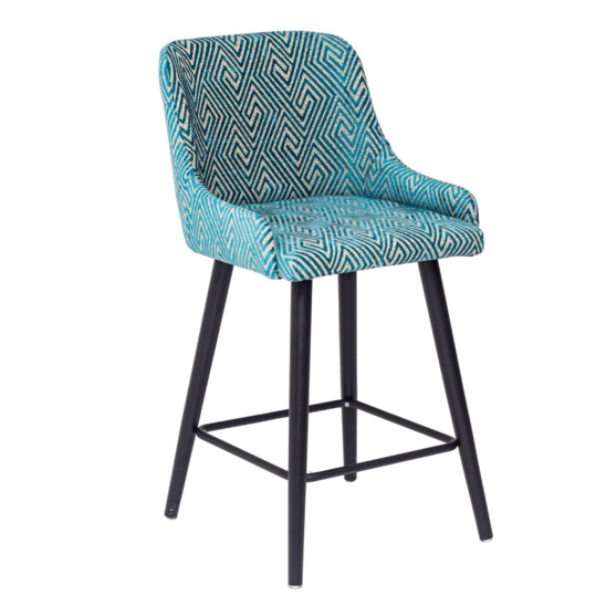 Mint semi-amber chair, chenille blue, beech legs - photo 1